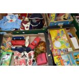 TOYS & GAMES, four boxes of vintage toys and games to include a boxed Cinderella Spectacular