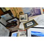 ONE BOX OF FRAMED PAINTINGS, PRINTS AND MAPS, to include two wall maps of Scotland and