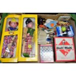 PELHAM PUPPETS AND SUNDRY GAMES ETC, comprising of 'Dutch Boy' and 'Clown', both with distressed