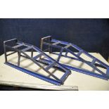 A PAIR OF VEHICLE RAMPS unbranded steel ramps
