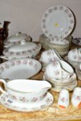 A SIXTY SIX PIECE MINTON SPRING BOUQUET DINNER SERVICE, comprising two tureens, an open vegetable