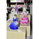 FIVE BOXED COALPORT FIGURINES, comprising Ladies of Fashion: 'Rosemary', 'Emma Jane' exclusive to