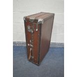 A VINTAGE TRUNK WARDROBE, width 87cm x depth 53cm x height 28cm (condition:-loose handle)