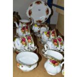 ROYAL ALBERT 'OLD COUNTRY ROSES' PART TEA SET', comprising of twelve teacups, ten saucers, nine side
