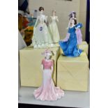 FOUR COALPORT LADIES OF FASHION FIGURINES COMPRISING 'Susan' 2002 with box, 'Emma' 2002 with box, '