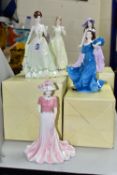 FOUR COALPORT LADIES OF FASHION FIGURINES COMPRISING 'Susan' 2002 with box, 'Emma' 2002 with box, '