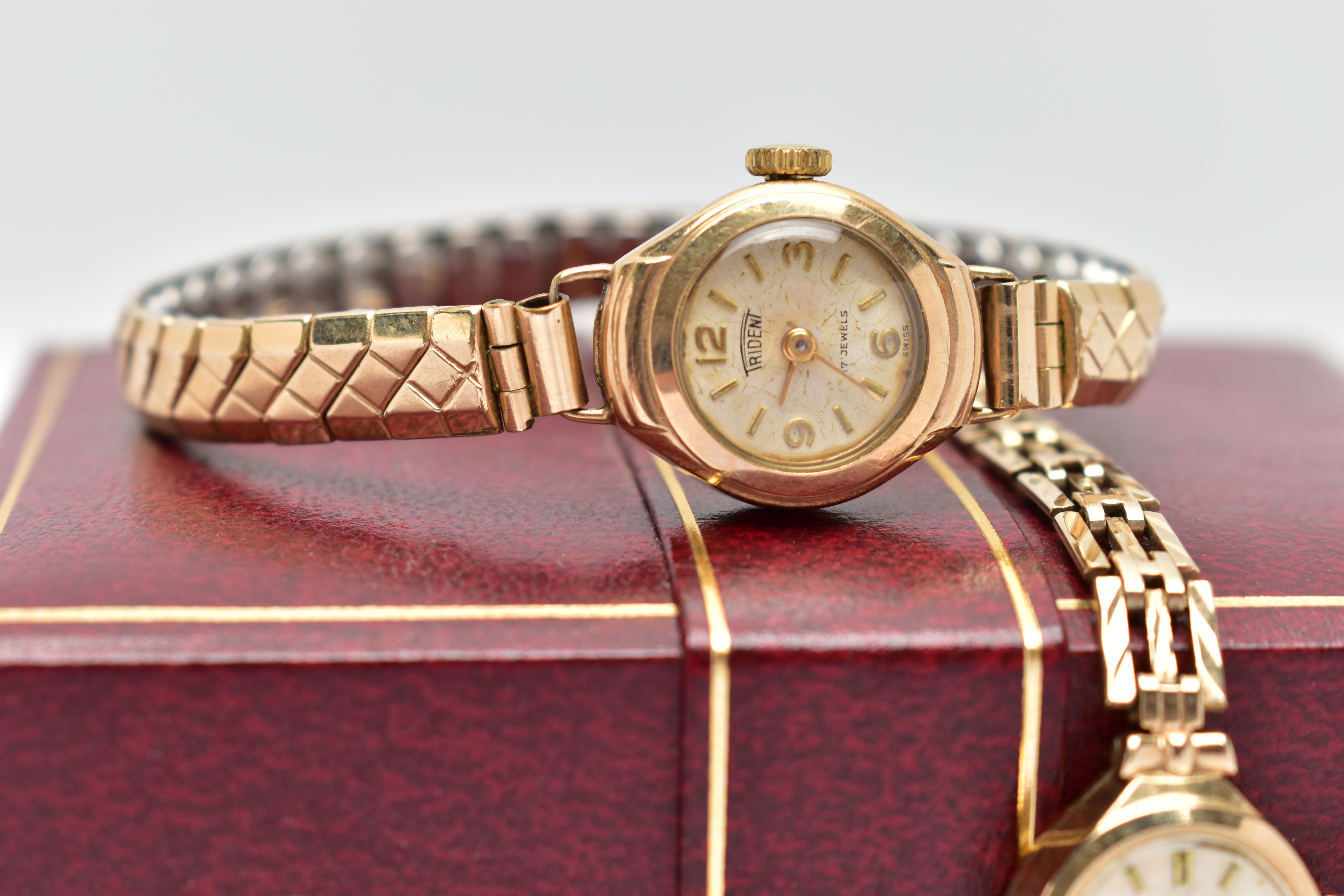 THREE LADIES 9CT GOLD WRISTWATCHES, the first a manual wind 'Rotary' watch with a round silver - Image 2 of 5