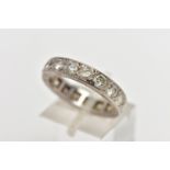 A DIAMOND ETERNITY BAND RING, a full set eternity ring set with nineteen round brilliant cut