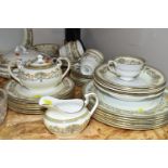 AN AYNSLEY 'HENLEY' PATTERN PART DINNER SET, comprising six dinner plates (marked as second