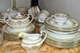 AN AYNSLEY 'HENLEY' PATTERN PART DINNER SET, comprising six dinner plates (marked as second