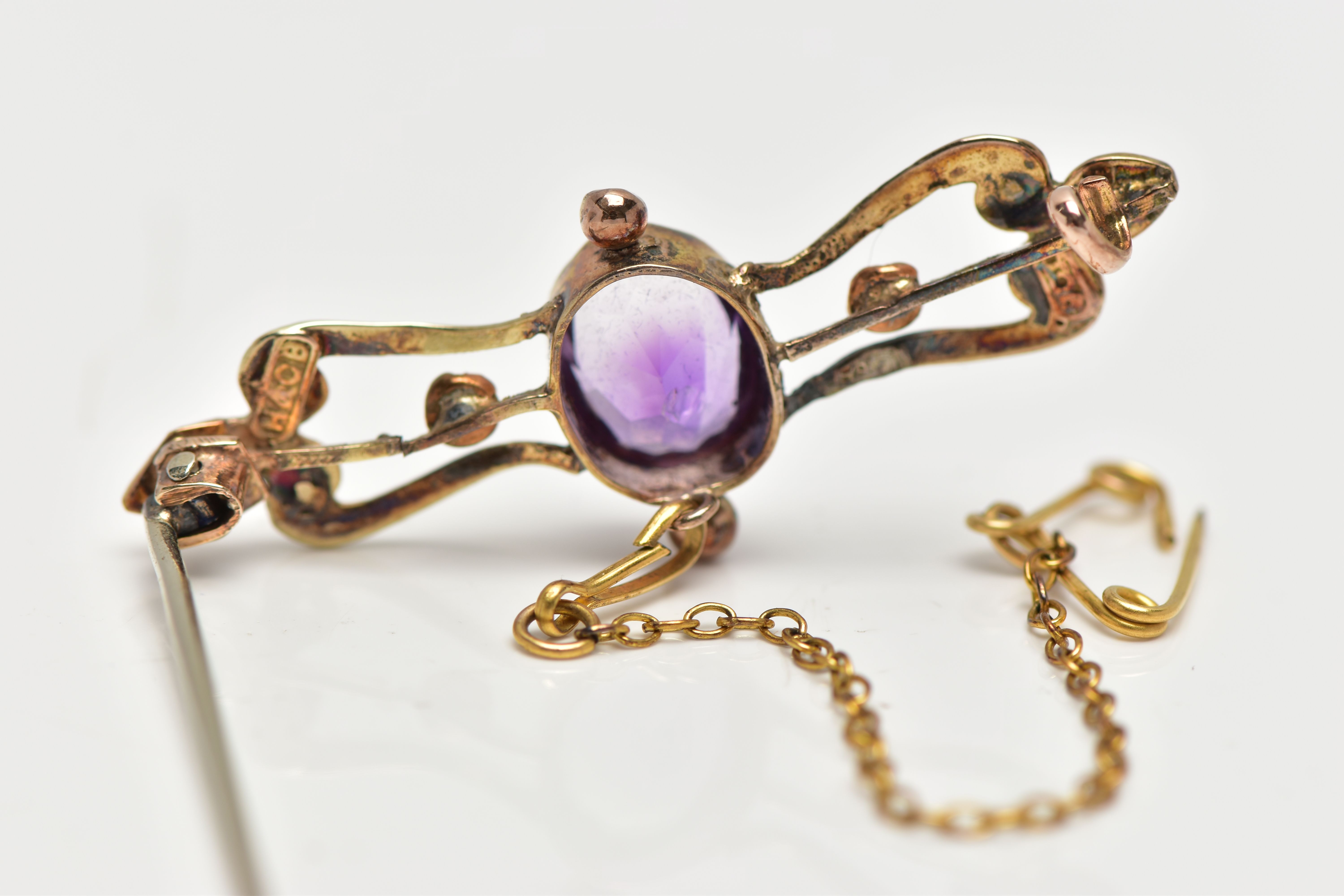 TWO LATE 19TH CENTURY BAR BROOCHES AND A PAIR OF EARRINGS, the first bar brooch comprised of three - Image 13 of 13