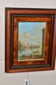 A GARDELLI, a pair of framed oils on copper depicting Venetian scenes, signed lower right, with