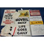 VINTAGE POSTERS, comprising eight BOVRIL advertising posters, a WHITBREAD'S Bottled Beers