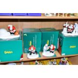 FOUR BOXED COALPORT RAYMOND BRIGGS' FATHER CHRISTMAS FIGURES, comprising 'Line Dancing' limited