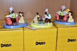 THREE BOXED COALPORT WALLACE AND GROMIT FIGURES /FIGURE GROUPS, comprising 'Picnic on the Moon'