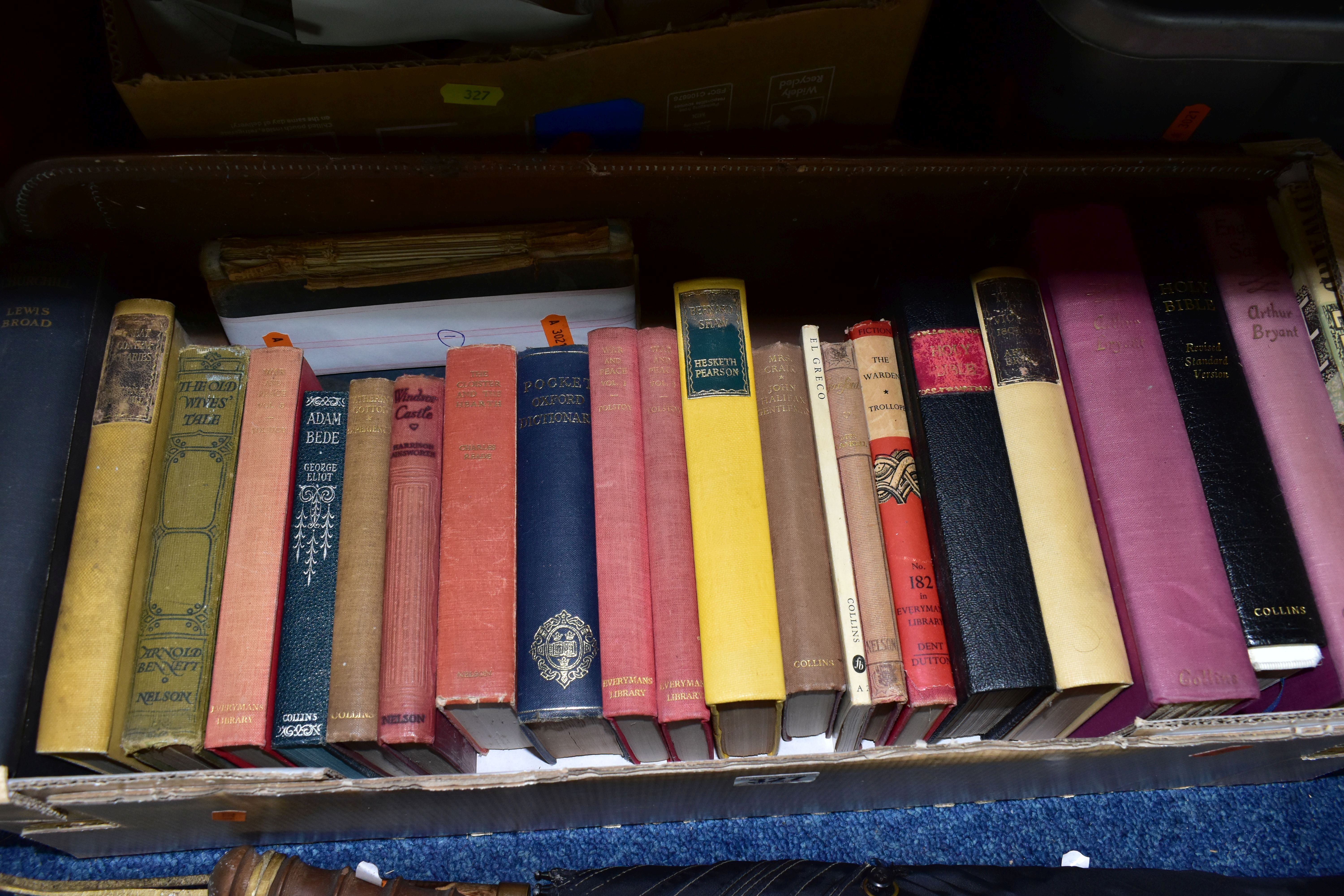 FOUR BOXES AND LOOSE BOOKS, PICTURES, HABERDASHERY AND SUNDRY ITEMS, to include fifty books, - Image 4 of 8