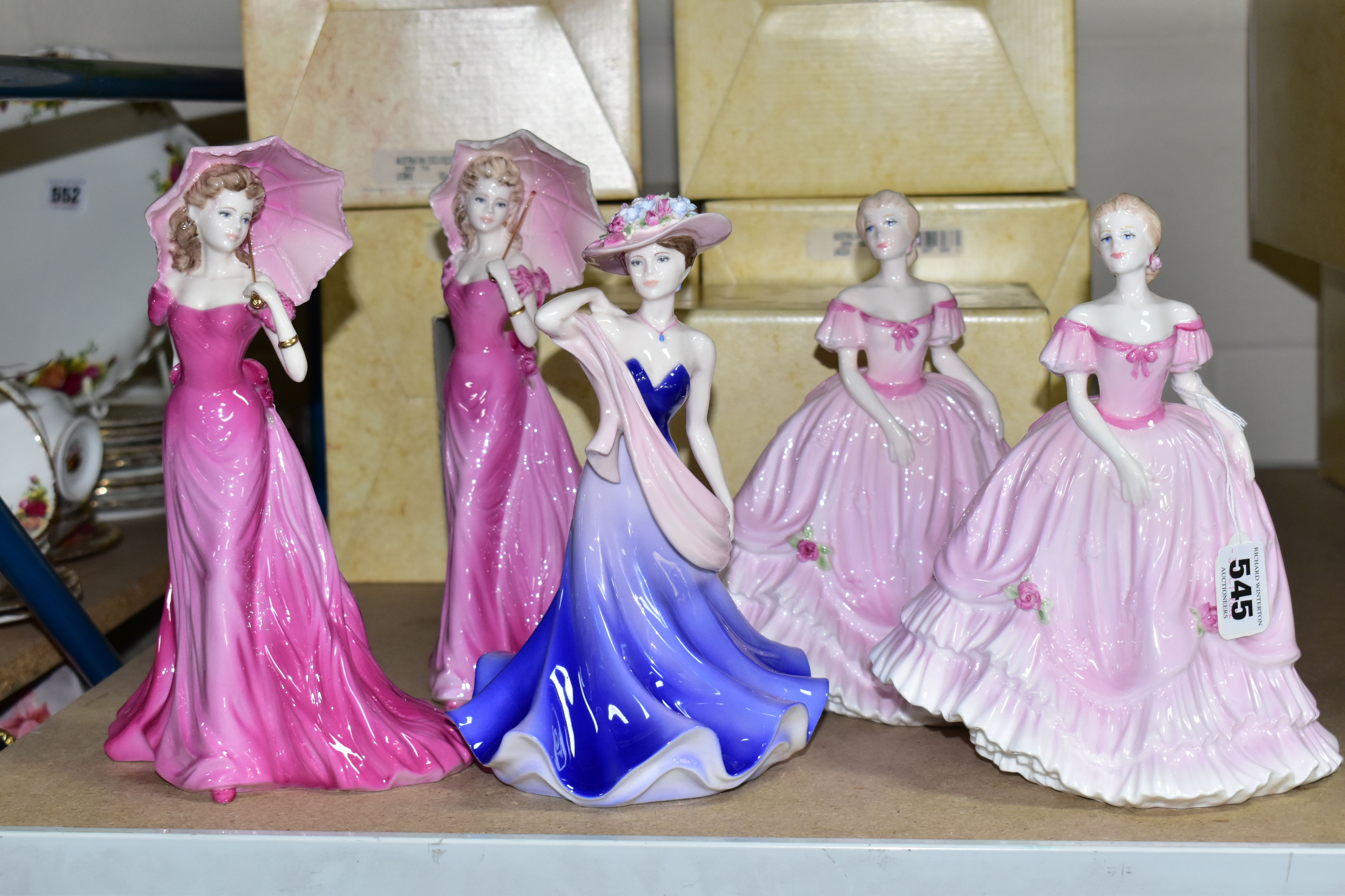 FIVE BOXED COALPORT AUSTRALIAN EXCLUSIVE FIGURINES, limited editions, comprising Margot 89/500,