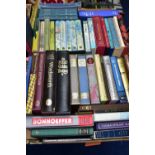 BOOKS, two boxes containing fifty FOLIO SOCIETY publications in hardback format to include five