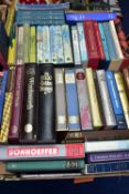 BOOKS, two boxes containing fifty FOLIO SOCIETY publications in hardback format to include five