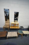 A SELECTION OF OCCASIONAL FURNITURE, to include a Restaleg stool, two large rectangular wall