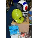 MOTORCYCLE MEMORABILIA, comprising one vintage Vespa Scooter Italian Gran Turismo Helmet with RAF