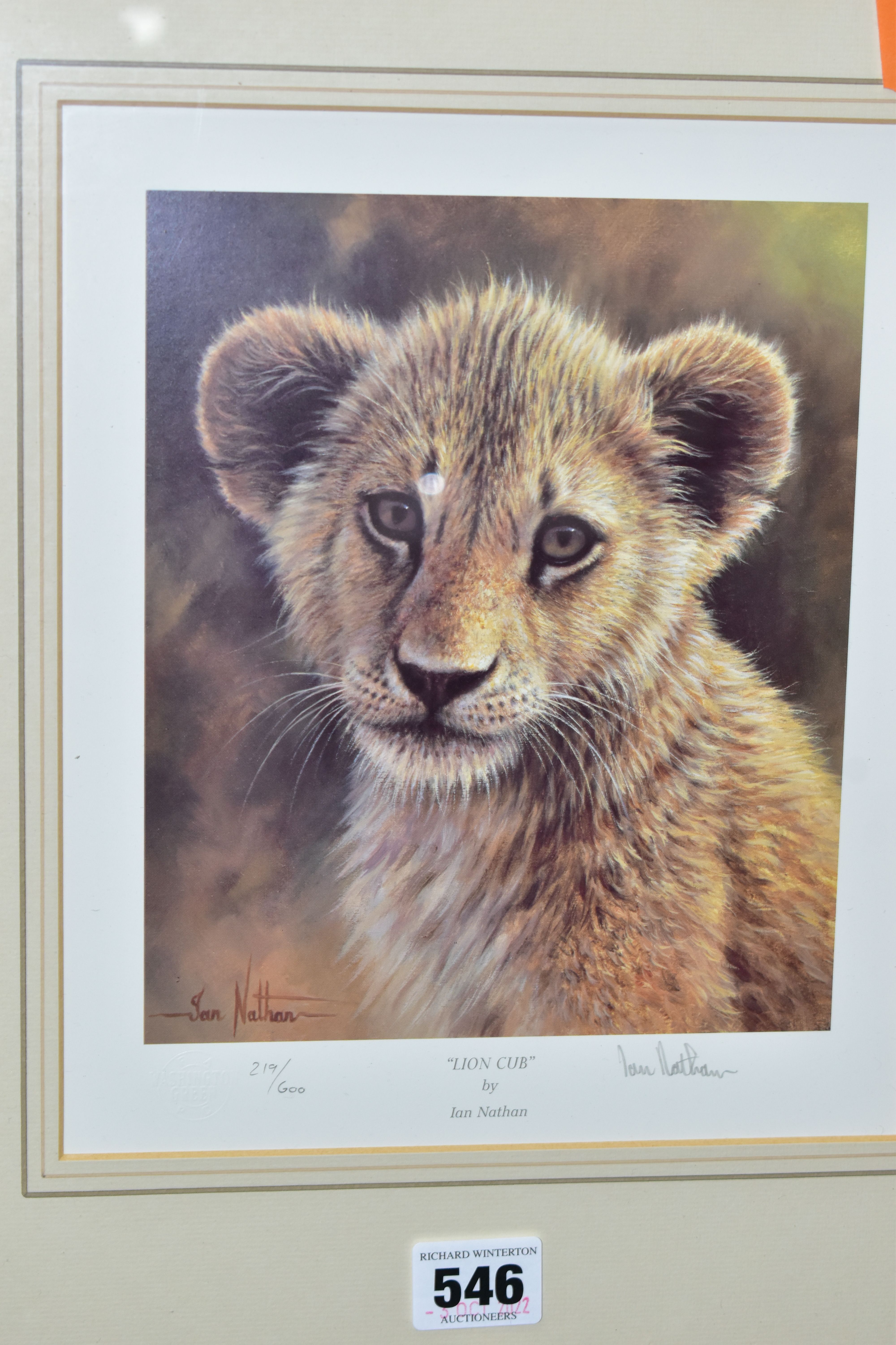 FIVE SIGNED LIMITED EDITION WILDLIFE PRINTS, comprising a set of four Ian Nathan prints, Puma Cub, - Image 2 of 6