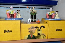 THREE BOXED COALPORT WALLACE AND GROMIT FIGURES /FIGURE GROUPS, comprising 'Decorating in Techno