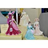 FOUR BOXED COALPORT LADIES OF FASHION FIGURINES, comprising 'Madeline' 2005, 'Harriet' 2005, '