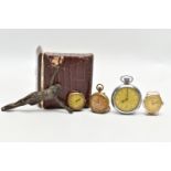TWO POCKET WATCHES AND TWO WATCH HEADS, the first a 'Smiths Empire' pocket watch, a lady's pocket