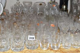 A QUANTITY OF CUT CRYSTAL AND OTHER GLASS WARES, approximately eighty pieces, to include a Royal