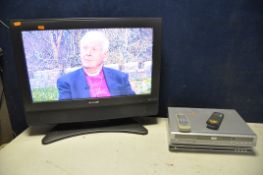 A SHARP LC-26SD1E 26in TV with remote AND TWO Alba DVD players model Numbers Dvd45 and DS-5711D (all