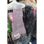 FIVE NEW AND UNUSED GINO CERRUTI SPECIAL OCCASION WEAR DRESSES in navy blue, lilac and black with