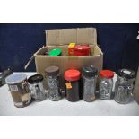 A LARGE COLLECTION OF SPARES to include screws, hinges, nails, bolts, nuts, clips etc and a box of