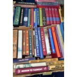 BOOKS, two boxes containing fifty-one FOLIO SOCIETY publications in hardback format, highlights