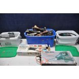 THREE TUBS OF TOOLS to include Black and Decker PowerFile, Bosch jigsaw, Bosch jigsaw, Atlas AC109