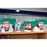 FOUR BOXED COALPORT RAYMOND BRIGGS' FATHER CHRISTMAS FIGURES, comprising 'Line Dancing' limited