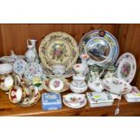 A GROUP OF ASSORTED CERAMICS, comprising six Royal Albert 'Lady Hamilton' pattern tea cups (marked