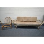 LUCIAN ERCOLANI FOR ERCOL, A MODEL 355 STUDIO COUCH, with original cushions, length 207cm x depth