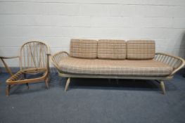 LUCIAN ERCOLANI FOR ERCOL, A MODEL 355 STUDIO COUCH, with original cushions, length 207cm x depth