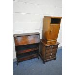 A STAG MINTREL FOUR DRAWER BEDSIDE CABINET, width 54cm x depth 47cm x height 72cm, and oak bedside