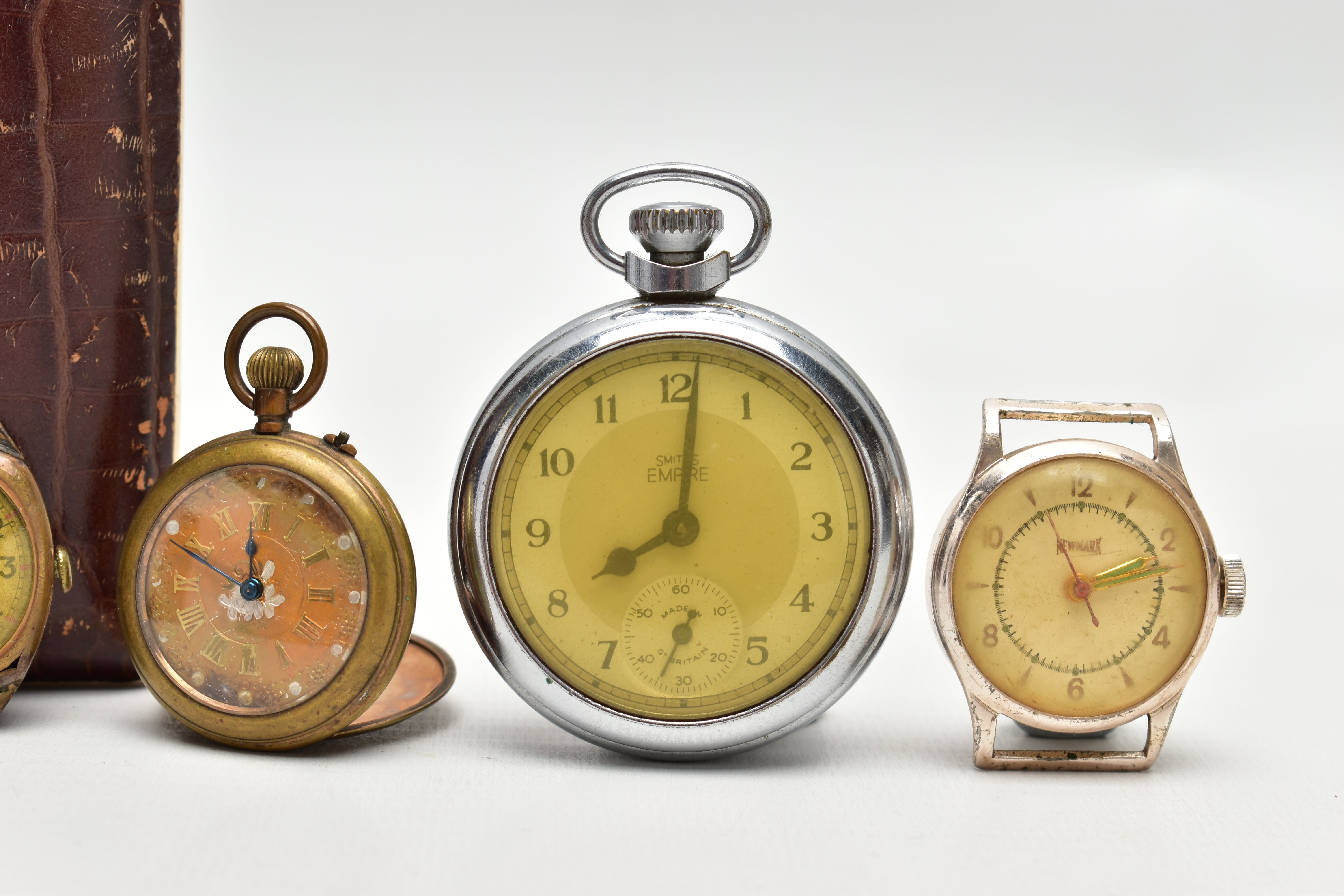 TWO POCKET WATCHES AND TWO WATCH HEADS, the first a 'Smiths Empire' pocket watch, a lady's pocket - Image 2 of 6