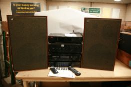 A MODERN COMPONANT HI FI including a Cambridge AudioTopaz CD10 with remote and manual, a Sony TA-