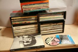 FIVE RECORD CASES CONTAINING OVER ONE HUNDRED AND FORTY LPs, 12in SINGLES AND A CD BOXSET by Bob