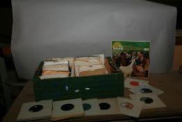 A TRAY CONTAINING OVER TWO HUNDRED 7in SINGLES AND AN LP including Pet Sounds by The Beach Boys (