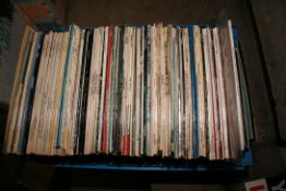 A TRAY CONTAINING OVER ONE HUNDRED AND SIXTY LPs including a number by Duran Duran, a Connie Smith