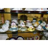 EIGHTEEN AYNSLEY TEA CUPS AND SAUCERS, patterns to include 'The Nelros Cup of Fortune', 'The Cup