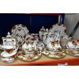 A ROYAL ALBERT 'OLD COUNTRY ROSES' PATTERN TEA SET, comprising six cups, six saucers, six tea