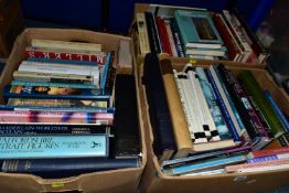 THREE BOXES OF ANTIQUES REFERENCE BOOKS AND OLD AUCTION CATALOGUES FOR SOTHEBYS, CHRISTIES, ETC,