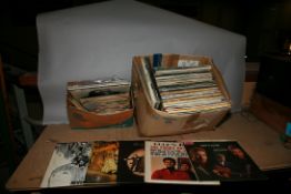 TWO TRAYS CONTAINING OVER NINETY LPs, OVER FIFTY SINGLES and a handful of 78s including Revolver