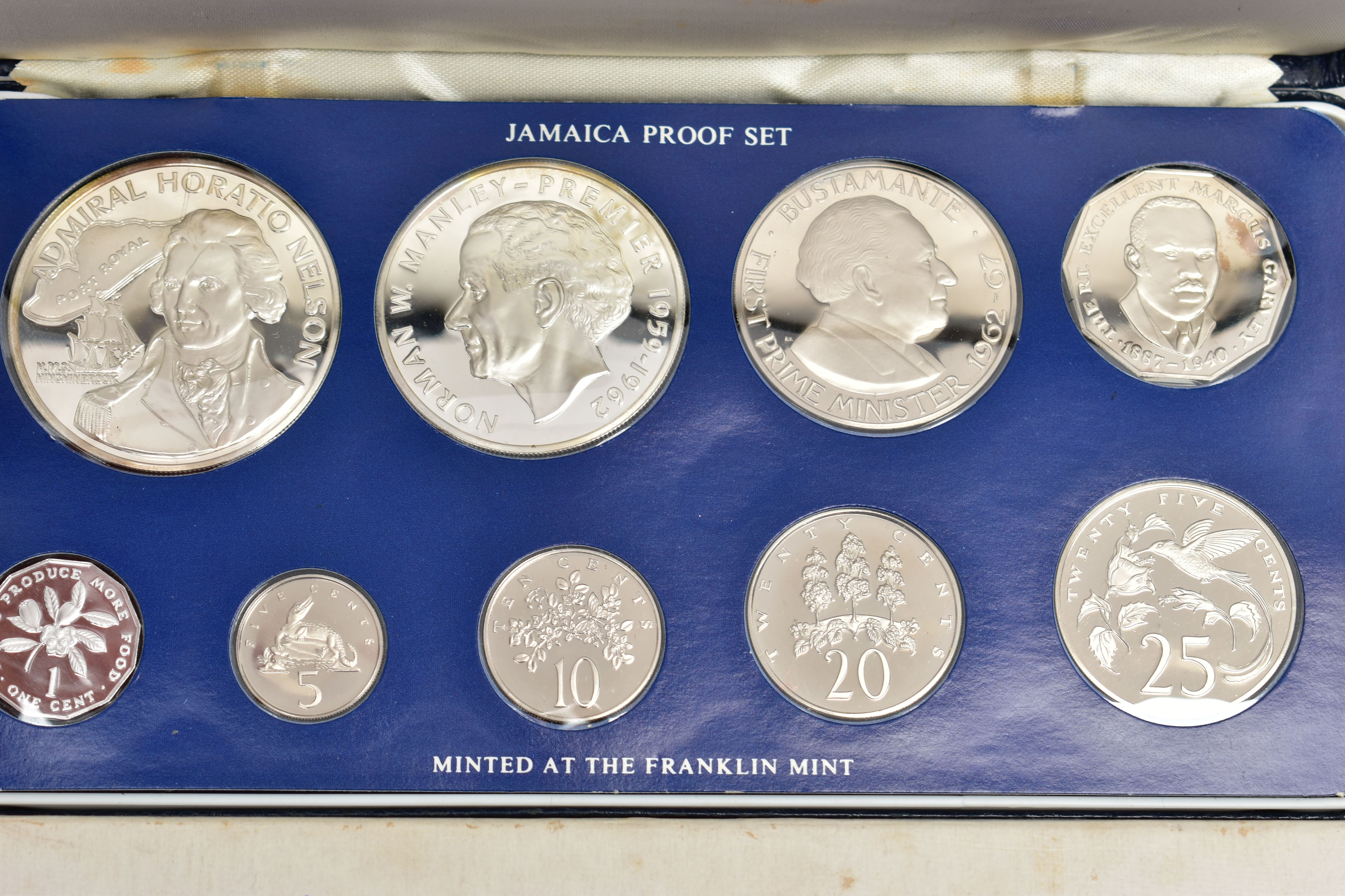 FOUR CASED SETS OF COINS, to include a minted 1975 'Trinadad and Tobago' proof set in box of - Image 5 of 5